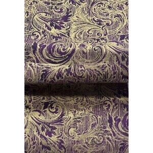 Robert Kaufman Fusions Cotton Quilting Sewing Fabric Purple Gold Metallic 1 Yd